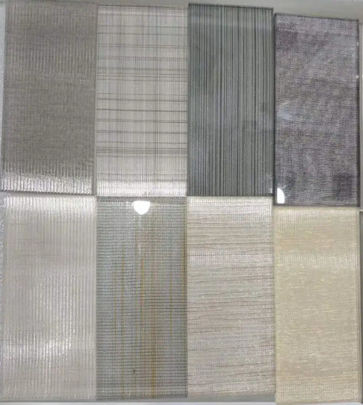 Vidrio de especialidad transparente de malla de color vidrio laminado con alambre para decoración interior