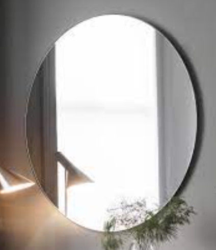 Larga vida útil Vidrio de espejo de pared decorativo moderno con borde abovedado y acabado plateado