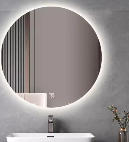 Larga vida útil Vidrio de espejo de pared decorativo moderno con borde abovedado y acabado plateado